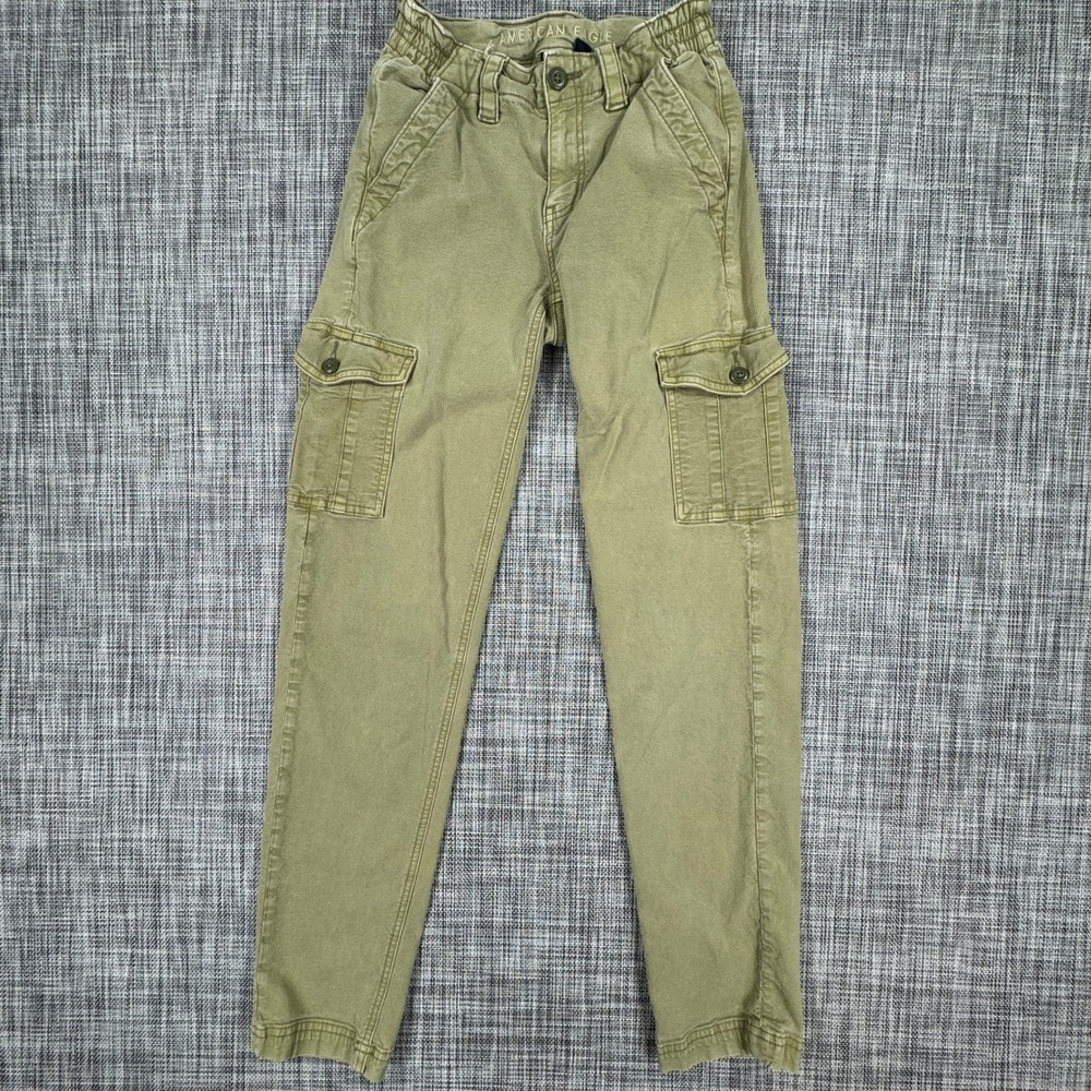 American Eagle Women's Utility Cargo Pants Olive Green Stretch Size 000 Regular